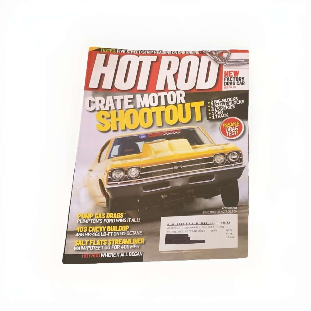 Hot Rod Magazine October 2008 Crate Motor Shootout Insane Drag Test New Drag Car